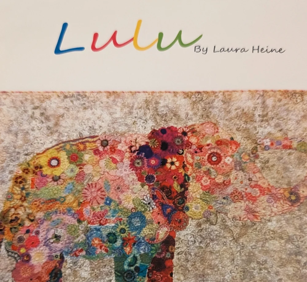 Lulu Elephant Quilt Pattern by Laura Heine Fiberworks inc, Applique Wall Hanging